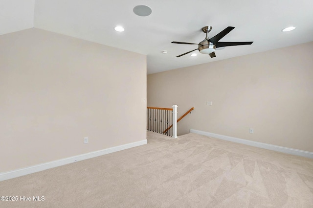 3524 Laughing Gull Ter, Wilmington, NC 28412 - empty room with recessed lighting, light carpet, ceiling fan, and baseboards