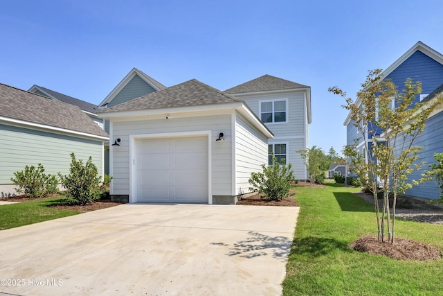 1009 Gathering Way, Wilmington, NC 28412 - traditional-style house featuring a front yard, concrete driveway, a shingled roof, and a garage