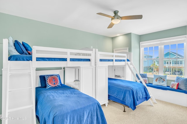308 E Beach Dr, Oak Island, NC 28465 - carpeted bedroom with ceiling fan