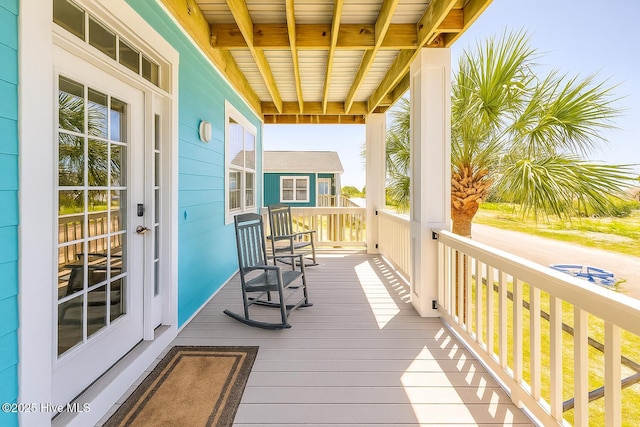 308 E Beach Dr, Oak Island, NC 28465 - view of wooden deck