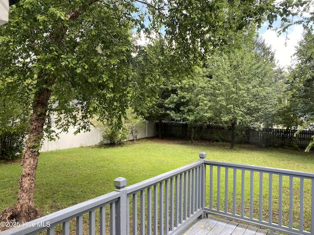 view of yard featuring a deck