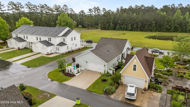 view from above of property featuring a nearby body of water