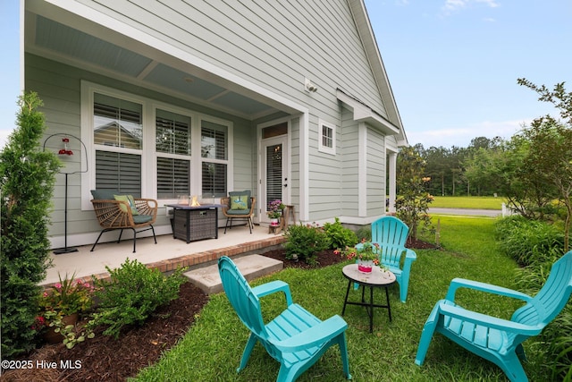 4083 Reunion Pointe Ln, New Bern, NC 28562 - view of patio with a fire pit