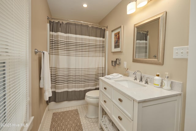 297 Broad St, Oriental, NC 28571 - full bath featuring toilet, vanity, and recessed lighting