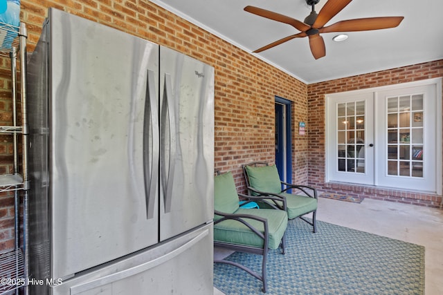 205 Sand Dollar Ln, Hampstead, NC 28443 - view of patio / terrace with french doors and ceiling fan