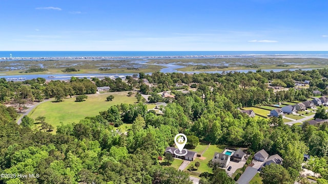 205 Sand Dollar Ln, Hampstead, NC 28443 - drone / aerial view of a nearby body of water and a tree filled landscape