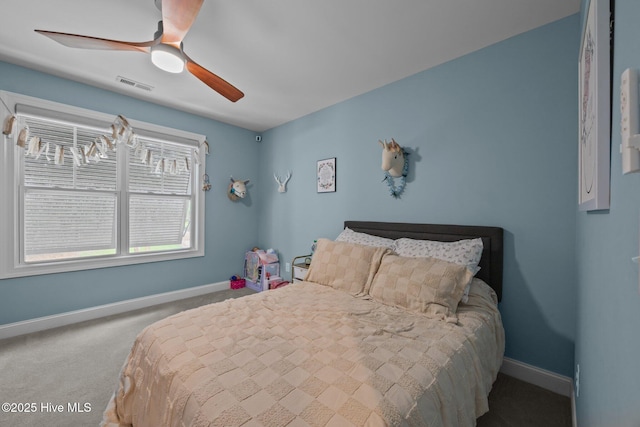 708 Cordgrass Rd, Hampstead, NC 28443 - bedroom with carpet floors, baseboards, and ceiling fan