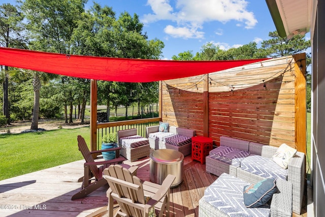708 Cordgrass Rd, Hampstead, NC 28443 - wooden terrace featuring a yard and outdoor lounge area
