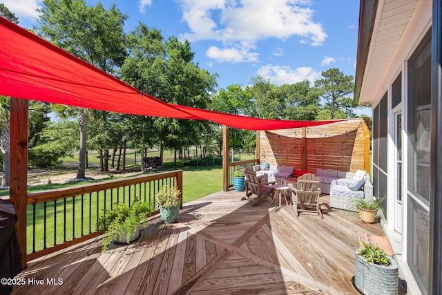 708 Cordgrass Rd, Hampstead, NC 28443 - deck with a yard and an outdoor hangout area