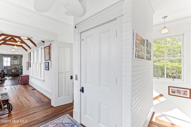 21 Sea Gull Trl, Bald Head Island, NC 28461 - hallway featuring hardwood / wood-style floors and beam ceiling