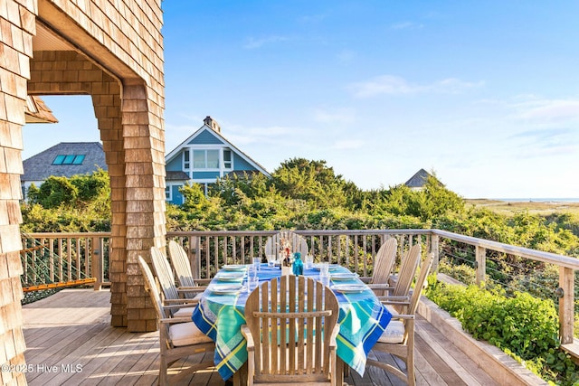 21 Sea Gull Trl, Bald Head Island, NC 28461 - deck with outdoor dining area