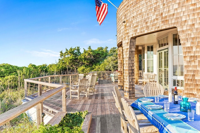 21 Sea Gull Trl, Bald Head Island, NC 28461 - deck featuring outdoor dining space