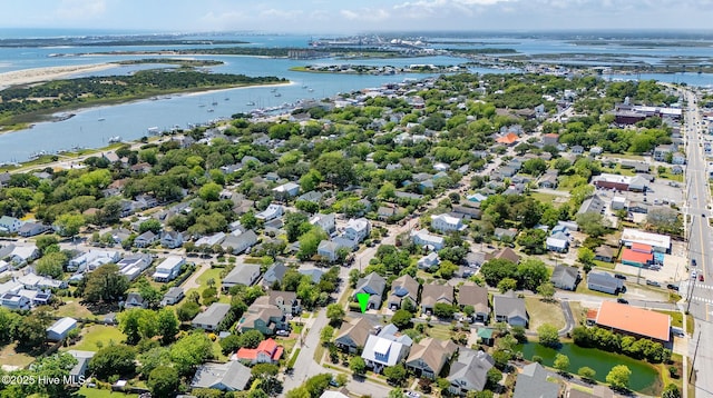 301 Hedrick St, Beaufort, NC 28516 - aerial view of property's location featuring a large body of water and nearby suburban area