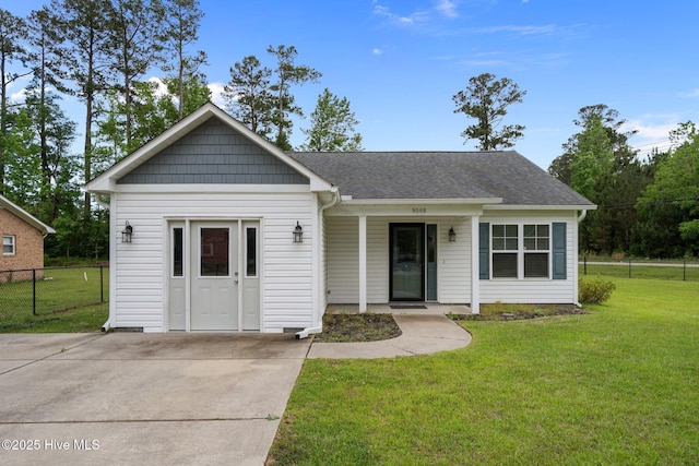 bungalow with roof with shingles