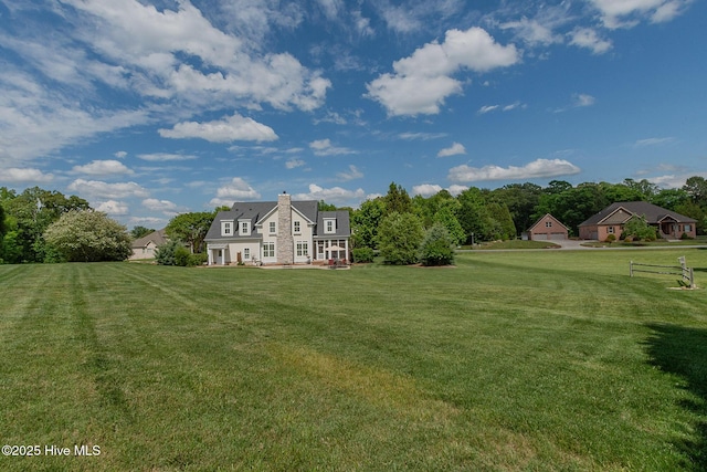 view of grassy yard
