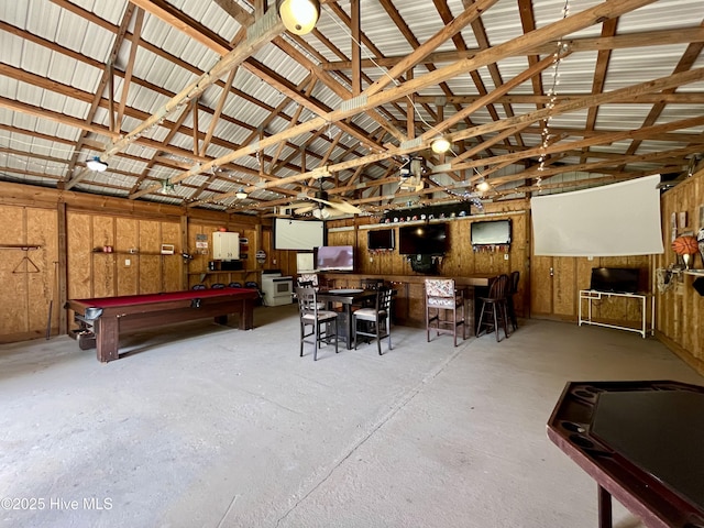 garage featuring a workshop area