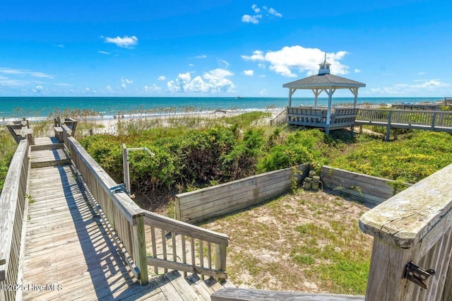 6301 Ocean Dr, Emerald Isle, NC 28594 - surrounding community featuring view of water and beach and a gazebo