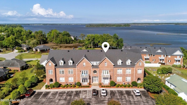 bird's eye view of a nearby body of water