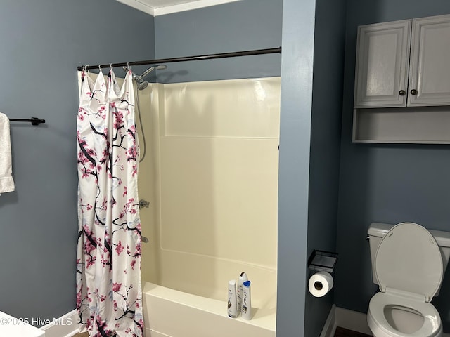 3414 Middle Sound Loop Rd, Wilmington, NC 28411 - full bath with toilet and shower / tub combo with curtain