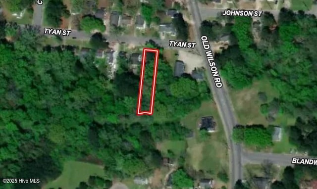 933 Tyan St, Rocky Mount, NC 27801 - aerial overview of property's location with property parcel outlined