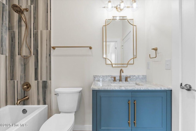 355 S Middleton Dr NW, Calabash, NC 28467 - bathroom with vanity, toilet, and bathtub / shower combination