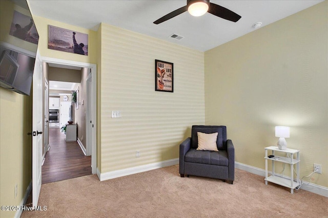 97 Eagle Claw Dr, Calabash, NC 28467 - sitting room with carpet, baseboards, and a ceiling fan