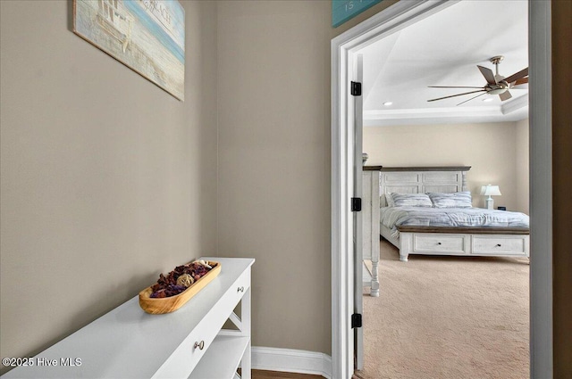 97 Eagle Claw Dr, Calabash, NC 28467 - carpeted bedroom featuring a ceiling fan
