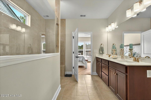 97 Eagle Claw Dr, Calabash, NC 28467 - full bath with connected bathroom, double vanity, healthy amount of natural light, and tile patterned flooring