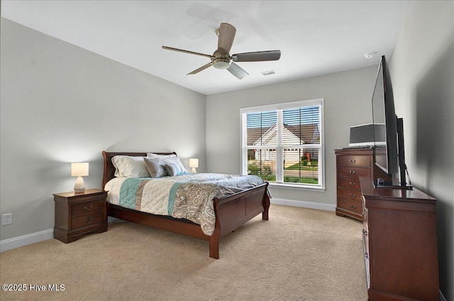 97 Eagle Claw Dr, Calabash, NC 28467 - bedroom featuring light carpet, baseboards, and a ceiling fan