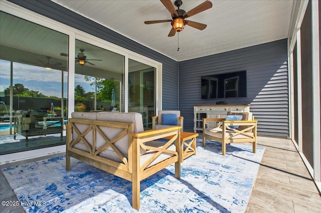 97 Eagle Claw Dr, Calabash, NC 28467 - sunroom / solarium with a ceiling fan and healthy amount of natural light
