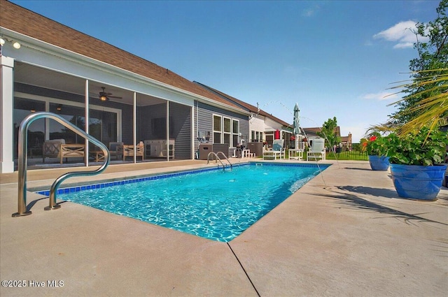 97 Eagle Claw Dr, Calabash, NC 28467 - view of pool featuring a patio and ceiling fan