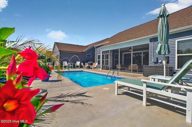 97 Eagle Claw Dr, Calabash, NC 28467 - swimming pool with a patio and a sunroom