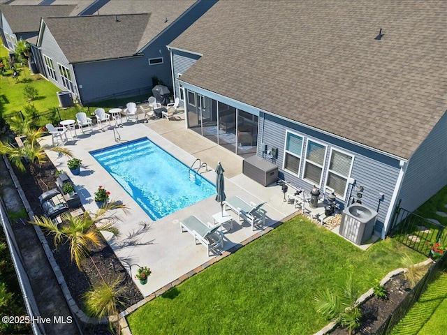 97 Eagle Claw Dr, Calabash, NC 28467 - view of swimming pool featuring central AC and a patio
