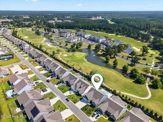 97 Eagle Claw Dr, Calabash, NC 28467 - aerial view of property and surrounding area with a golf course, a large body of water, and nearby suburban area