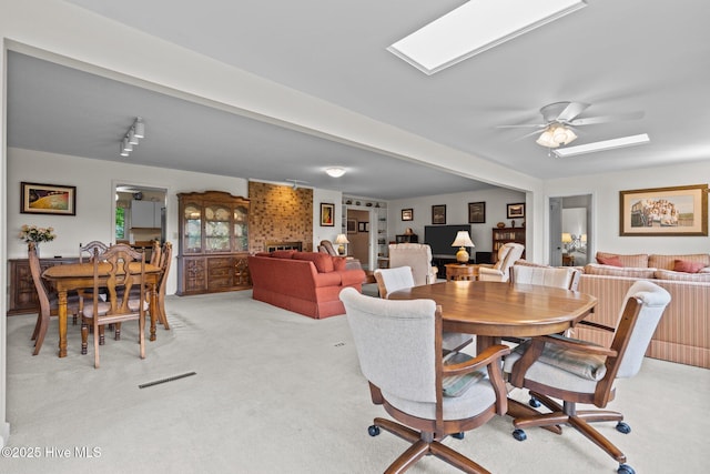 106 Millstone Rd, West End, NC 27376 - dining area featuring light carpet and a ceiling fan