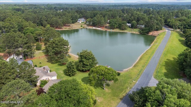 106 Millstone Rd, West End, NC 27376 - drone / aerial view of a heavily wooded area and a large body of water