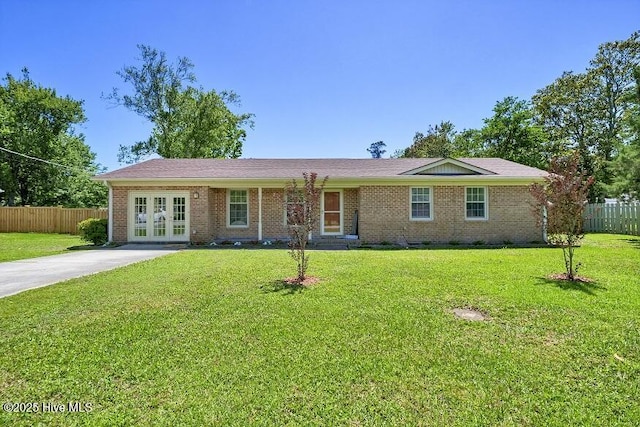 805 Hamlet Ave, Carolina Beach, NC 28428 - ranch-style home featuring french doors, brick siding, and crawl space