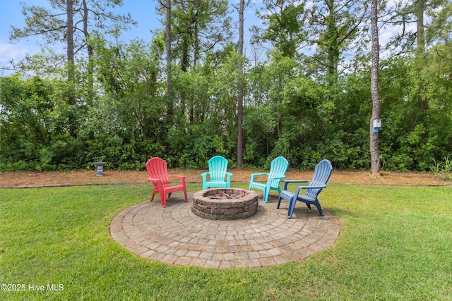 5613 Swiss Stone Ct, Wilmington, NC 28412 - view of patio with a fire pit