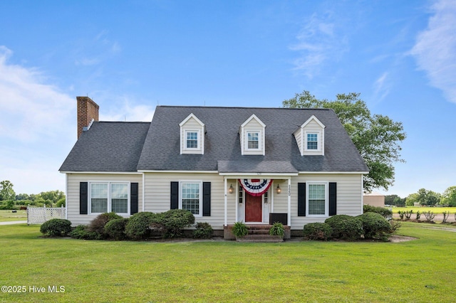 120 Oakes Rd, Hookerton, NC 28538 - cape cod home with a front lawn and a chimney