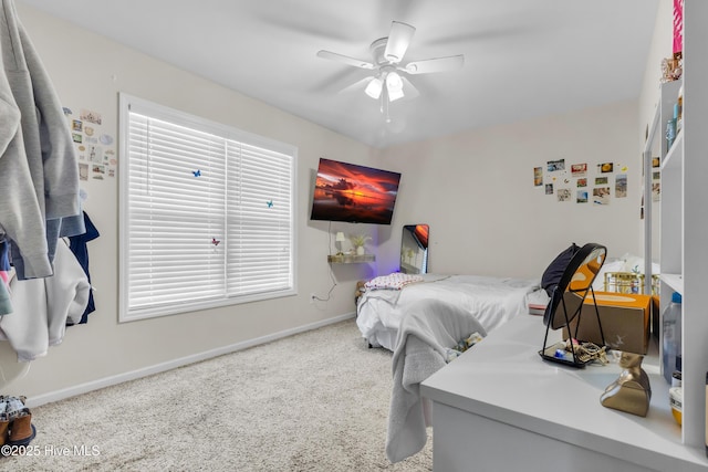 115 Joan Ct, New Bern, NC 28562 - bedroom featuring carpet flooring, baseboards, a ceiling fan, and multiple windows