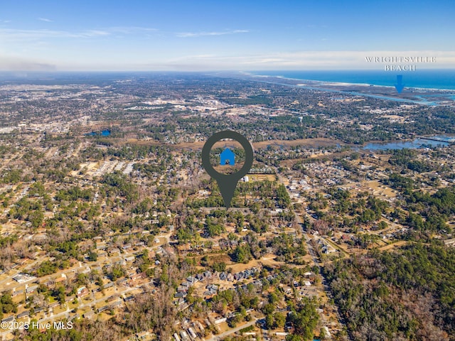 aerial view of a nearby body of water