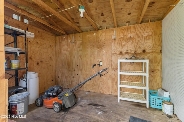 view of storage area