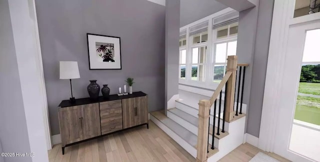 2112 Arnold Palmer Dr, Shallotte, NC 28470 - stairway with wood finished floors