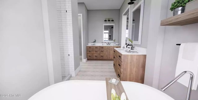 2112 Arnold Palmer Dr, Shallotte, NC 28470 - bathroom with double vanity and a soaking tub