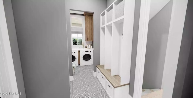 2112 Arnold Palmer Dr, Shallotte, NC 28470 - laundry area featuring independent washer and dryer and light tile patterned floors