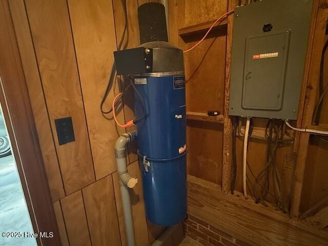 utilities with electric panel and a central vacuum unit