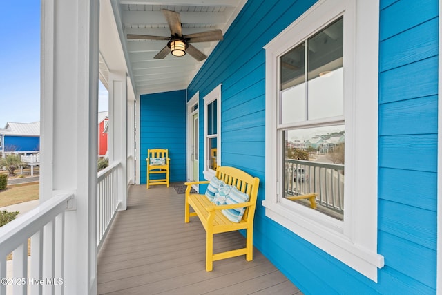 114 Lucas Cv, Oak Island, NC 28465 - porch featuring ceiling fan