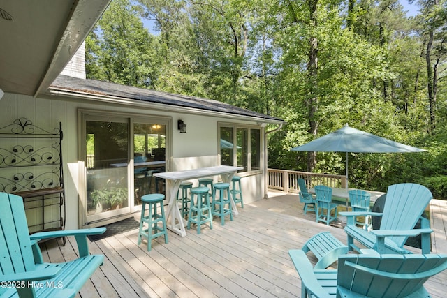 221 Quail Ridge Rd, Wilmington, NC 28409 - wooden terrace with outdoor dining area