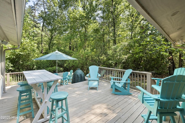 221 Quail Ridge Rd, Wilmington, NC 28409 - wooden terrace featuring outdoor dining area