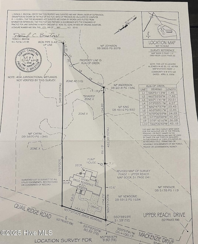 221 Quail Ridge Rd, Wilmington, NC 28409 - survey map / technical document
